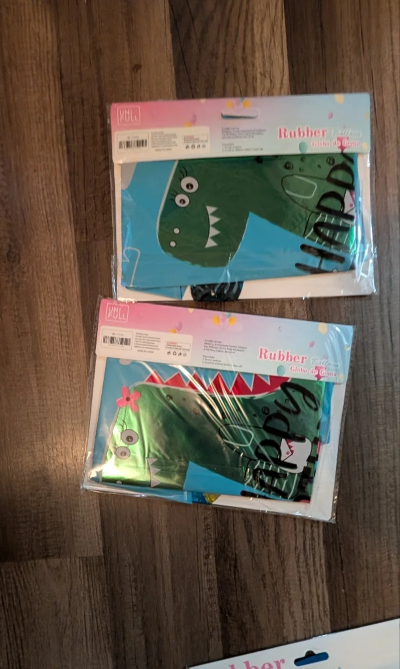 2 Balloons Blue Birthday Dinosaur Balloon Set